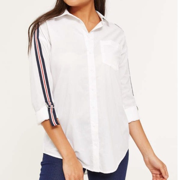 Belted striped sleeve shirt - Picture 1 of 5